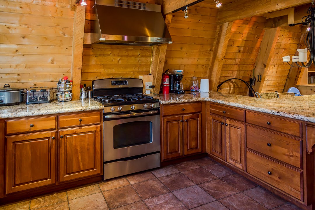 Kitchen at cabin vacation property